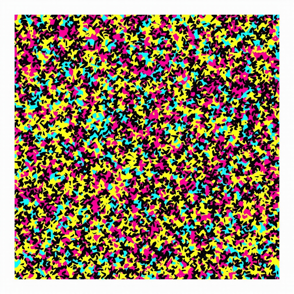 Абстрактный геометрический паттерн adversarial-патча из ярких контрастных цветов